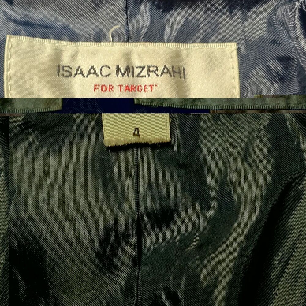 Izaac Mizrahi Bluish Purple One Button Fitted Blazer Size 4 Corporate Business - Picture 7 of 8